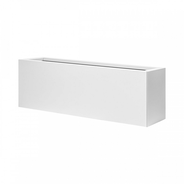 Bloembak vlak wit 30x120x40 cm