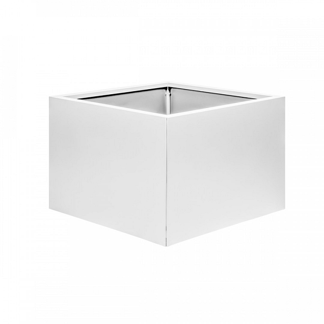 Bloembak vlak wit 60x60x40 cm