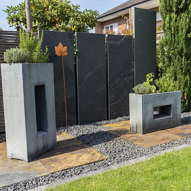 Muurelement Black Slate 250x50x4-6,5 cm