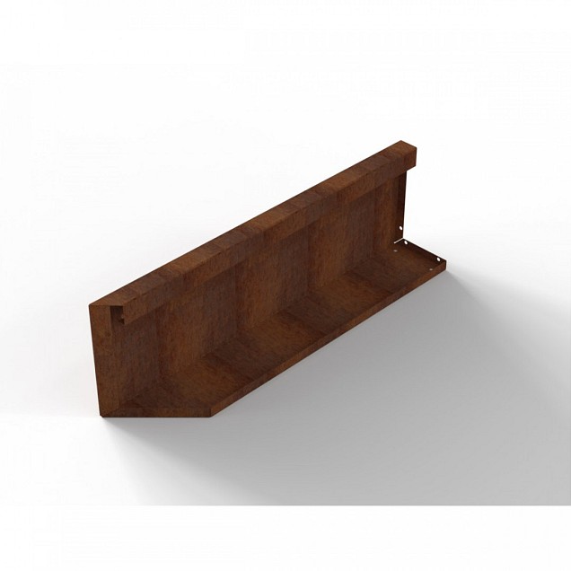 Bloembak module+ uitwendig hoekpaneel (B) 90x28 cm R corten
