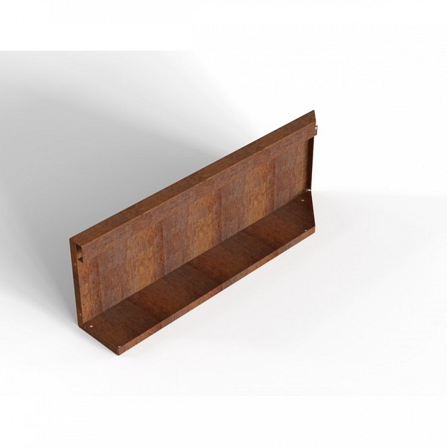 Bloembak module+ uitwendig hoekpaneel (B) 90x28 cm L corten