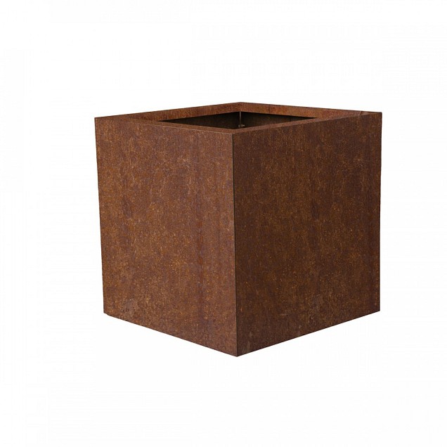 Bloembak vlak corten 60x60x60 cm