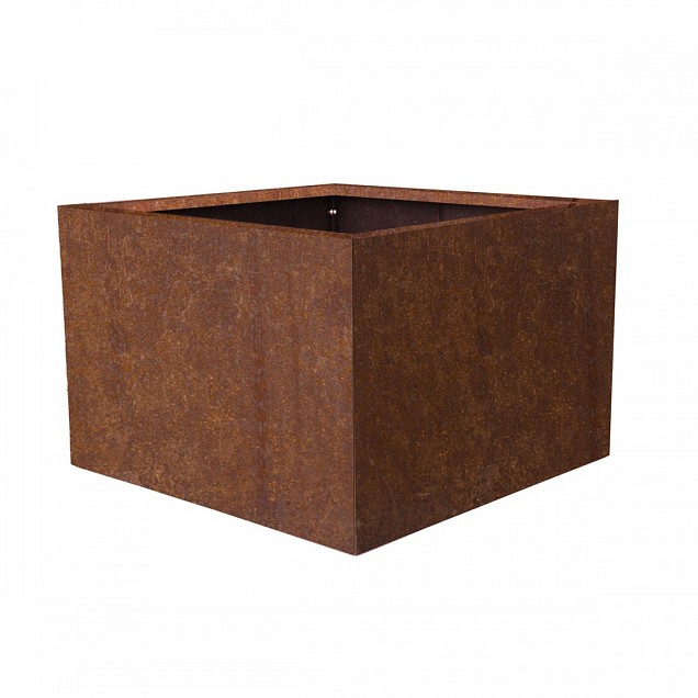 Bloembak vlak corten 90x90x60 cm