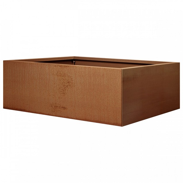 Bloembak vlak corten 90x120x40 cm