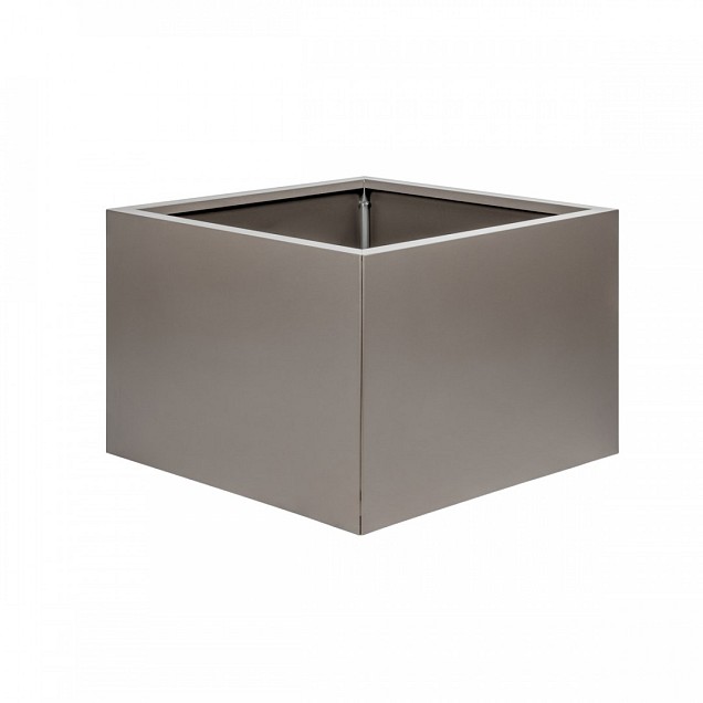 Bloembak vlak taupe 60x60x40 cm