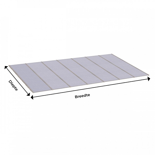 Pext Polycarbonaat Dakpakket - 5060x2500 muuraanbouw - blank aluminium - polycarbonaat helder