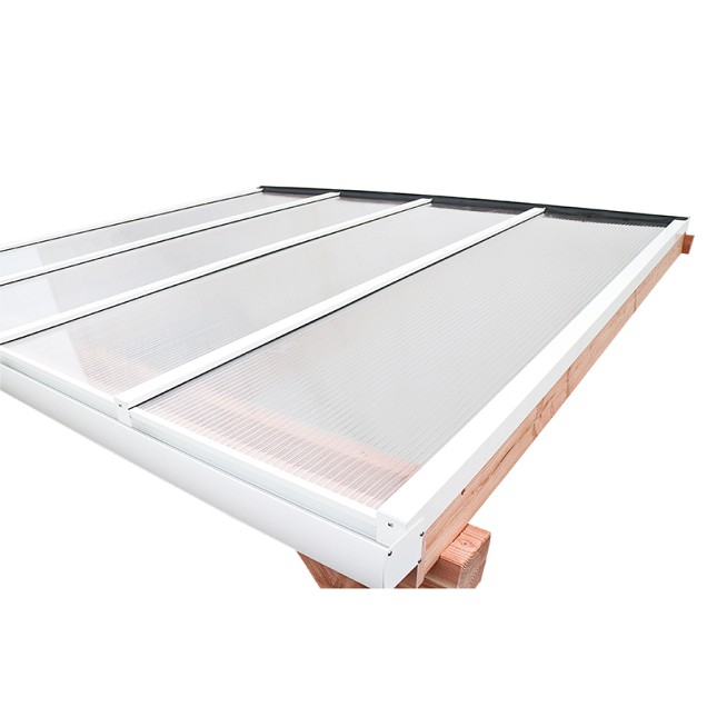 Pext Polycarbonaat Dakpakket - 7060x4000 muuraanbouw - wit - polycarbonaat helder