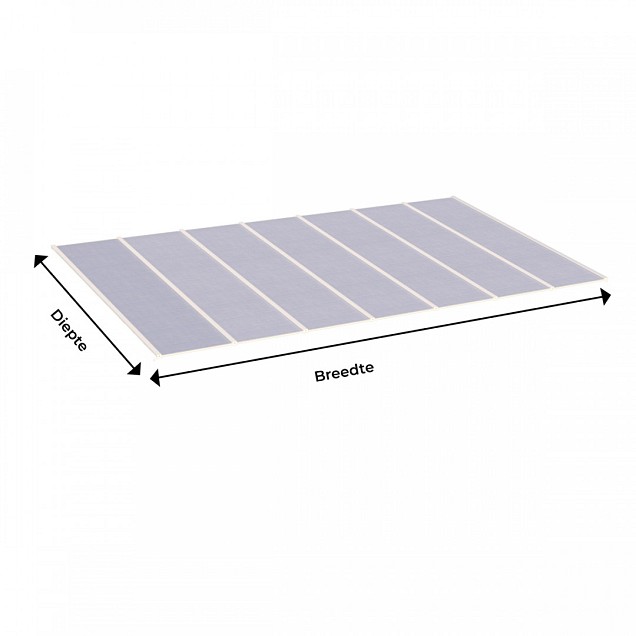 Pext Polycarbonaat Dakpakket - 8060x3000 muuraanbouw - wit - polycarbonaat helder