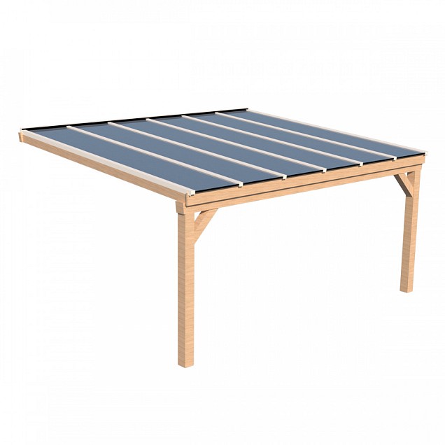Pext Veranda Douglas - 4160x2500 muuraanbouw - staanders 14x14 cm - antraciet - gelaagd glas