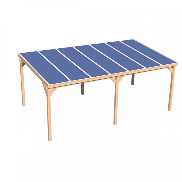 Pext Veranda Douglas - 4280x4000 vrijstaand - staanders 18x18 cm - antraciet - gelaagd glas