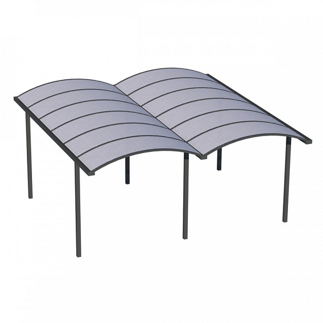 Pext Carport CP20 - 3060x5000 - vrijstaand-zijaanbouw-kopaanbouw - RAL - polycarbonaat helder