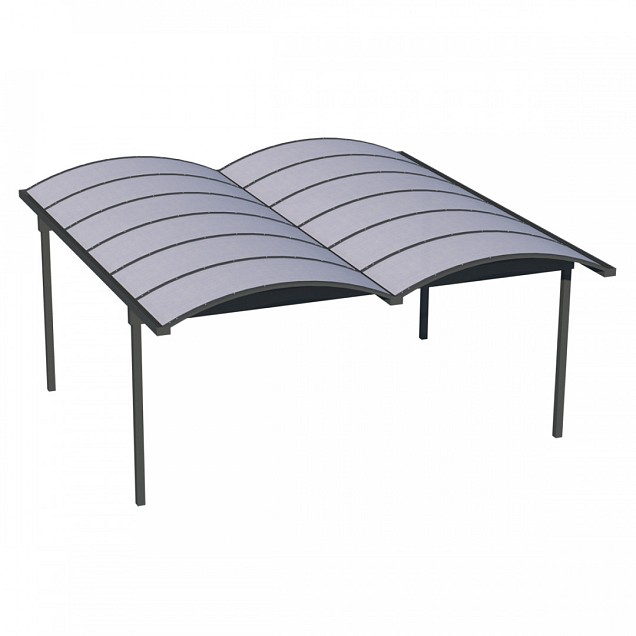 Pext Carport CP25 - 3060x5000 - vrijstaand-zijaanbouw-kopaanbouw - RAL - polycarbonaat helder