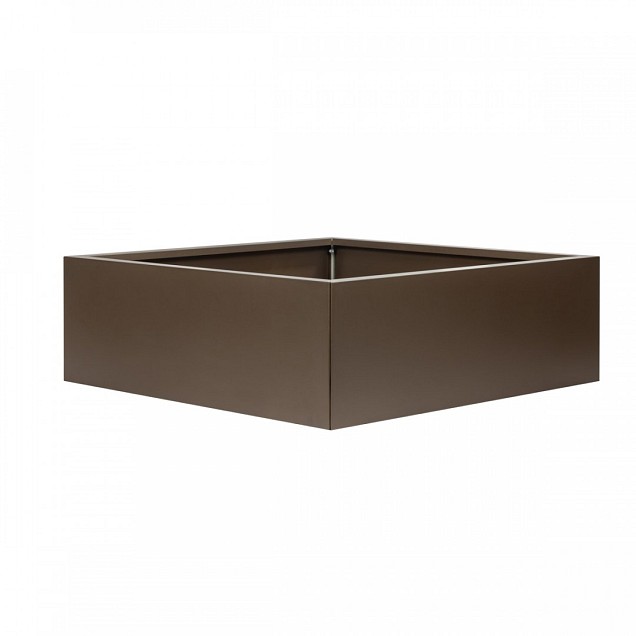 Bloembak vlak supra bruin 120x120x40 cm