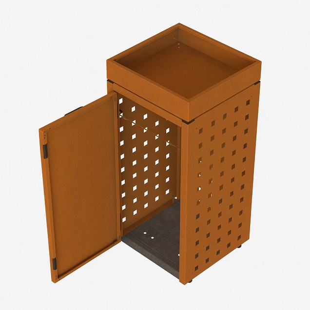 Kliko ombouw 120 Liter corten met tuinbak