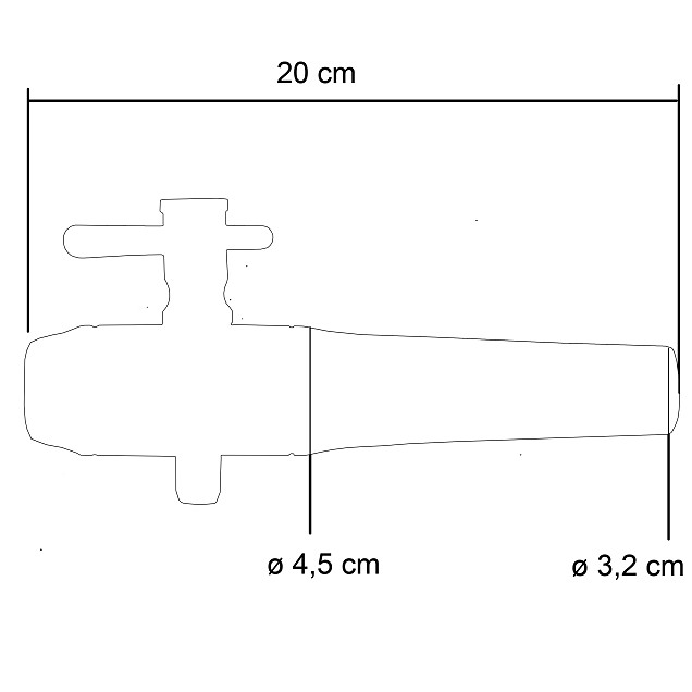 Houten kraan middel 22,5 cm x ø 3,2 - 4,5 cm