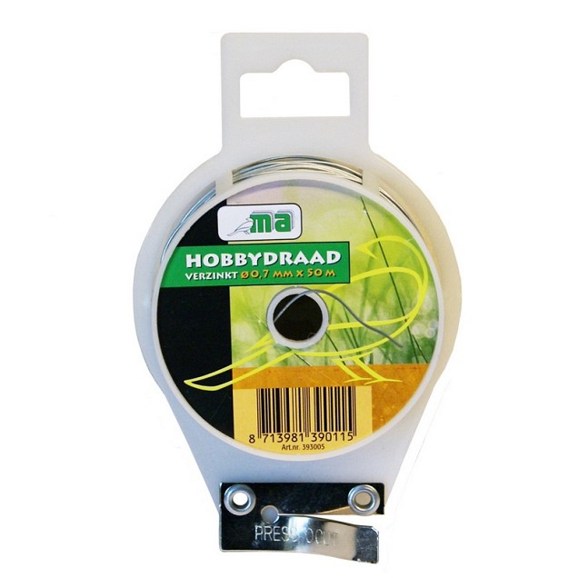 Hobbydraad verzinkt ø 0,7 mm x 50 mtr