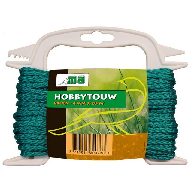 Hobbytouw groen 4 mm x 20 mtr