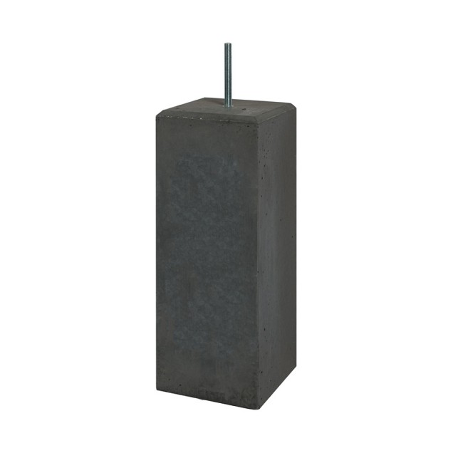 Betonpoer zwart met facet 17x17x58 cm incl bev.plaat