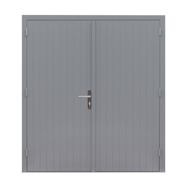 Hardhouten dubbele dichte deur Prestige, 202x221 cm, grijs gegrond