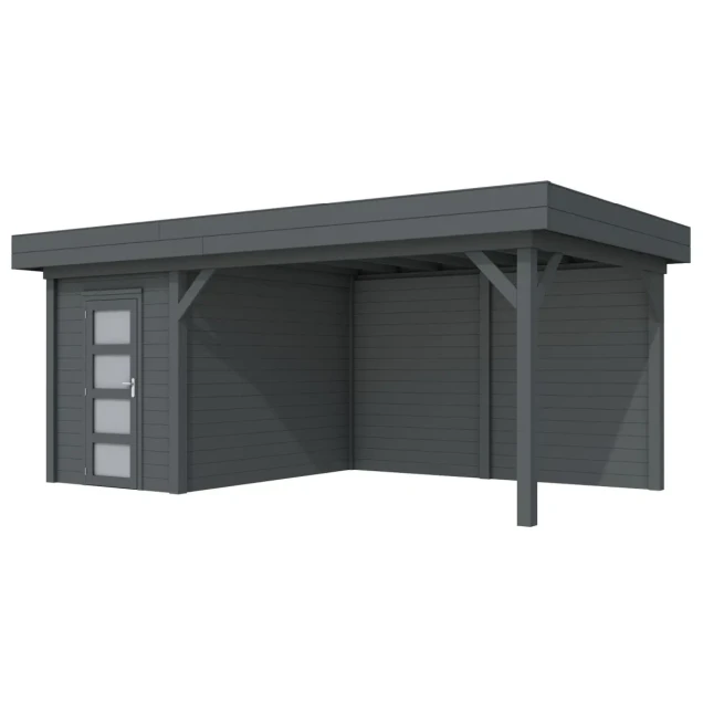 Vuren Topvision Kiekendief, 200x300 en luifel 400 cm, antraciet gespoten