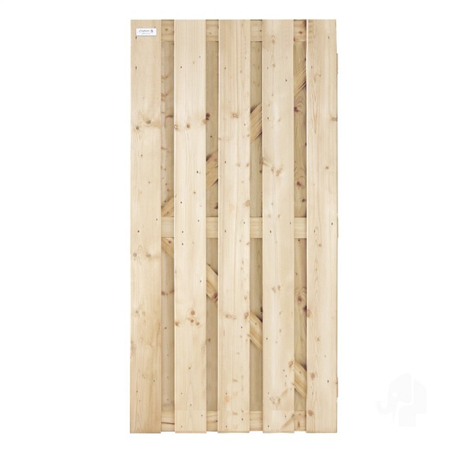 Vuren FSC tuindeur recht 47x900x1800mm glad / RVS [geimpregneerd] bc