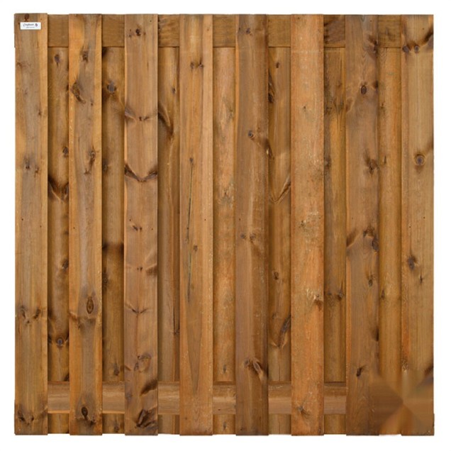 Grenen FSC tuinscherm recht 15L 15mm 47x2000x2000mm [bruin geimpregneerd] bc