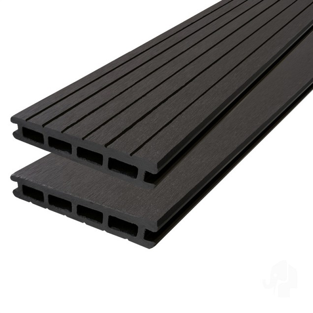 WPC-antraciet FSC decking clip 21x145x5000mm groef/glad 2st/set  bc