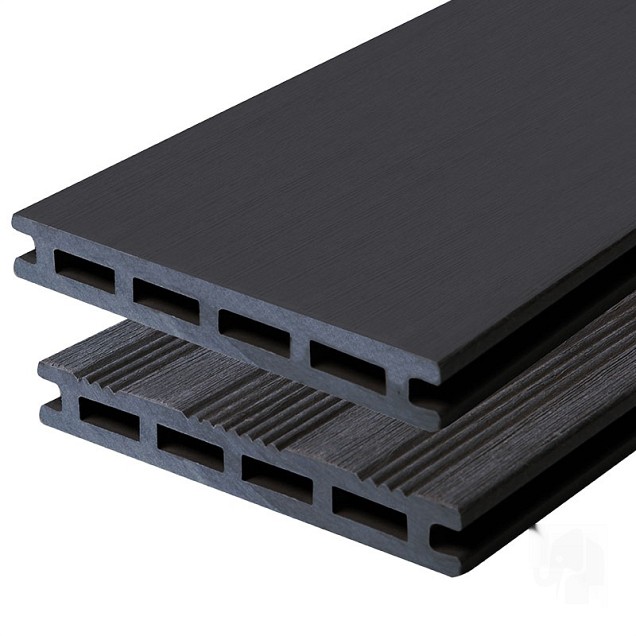 WPC-antraciet FSC decking clip 21x145x3600mm semi-ribbel/glad 2st/set bc