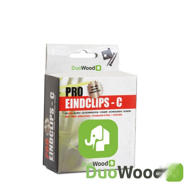 RVS eindclips [zwart] 25 stuks (tbv decking DuoW.PRO) incl. schroeven bc