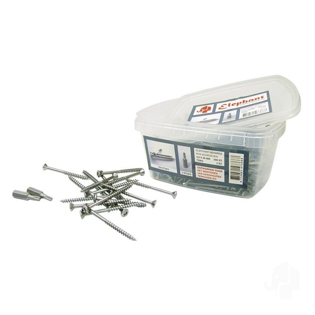 RVS schroef torx-plat 4x50mm 500 stuks in emmer bc