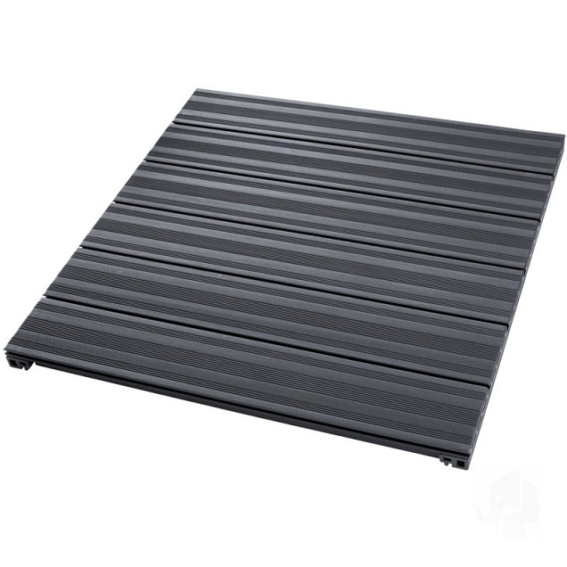 WPC-antraciet FSC tuintegel 6/3L 21mm 50x900x900mm semi-ribbel bc