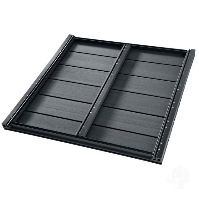 WPC-antraciet FSC tuintegel 6/3L 21mm 50x900x900mm semi-ribbel bc