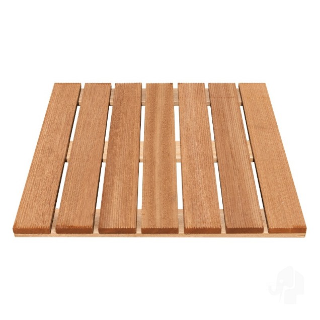 Bangkirai tuintegel 7/3L 12mm 24x500x500mm ribbel bc
