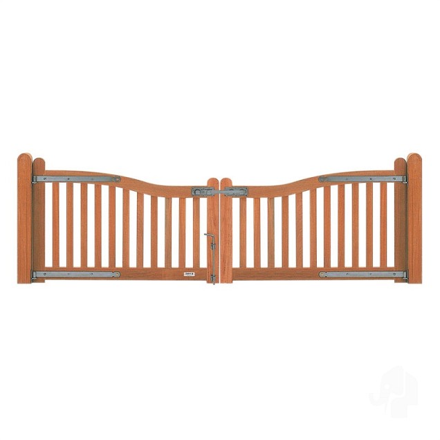 Bangkirai tuinpoort "Luxe" golf (dubbel) 45x3000x1000mm incl. beslag bc