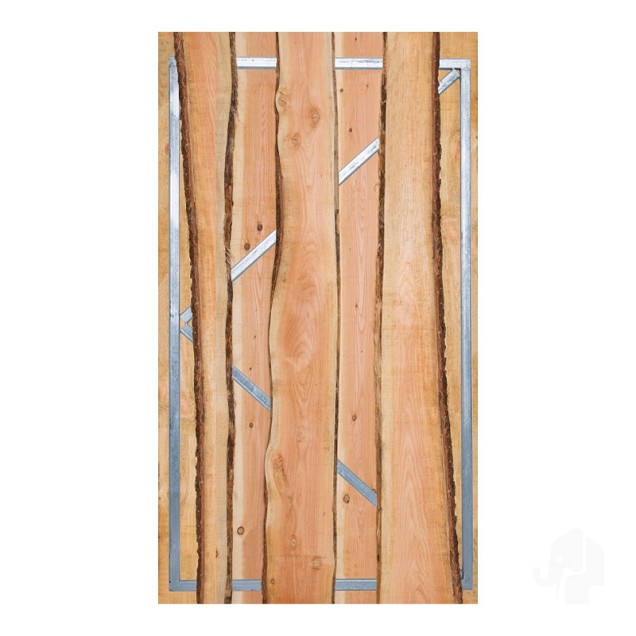Douglas FSC tuindeur "Country" met stalen frame 56x1000x1800mm bc