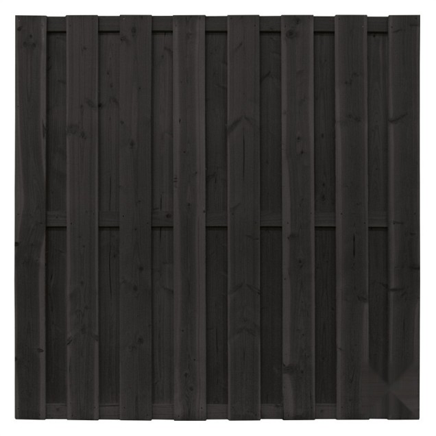 Vuren FSC tuinscherm recht 15L 15mm 45x1800x1800mm gezaagd / RVS [zwart] bc