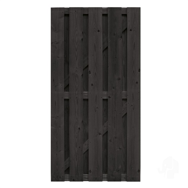 Vuren FSC tuindeur recht 45x900x1800mm gezaagd / RVS [zwart] bc