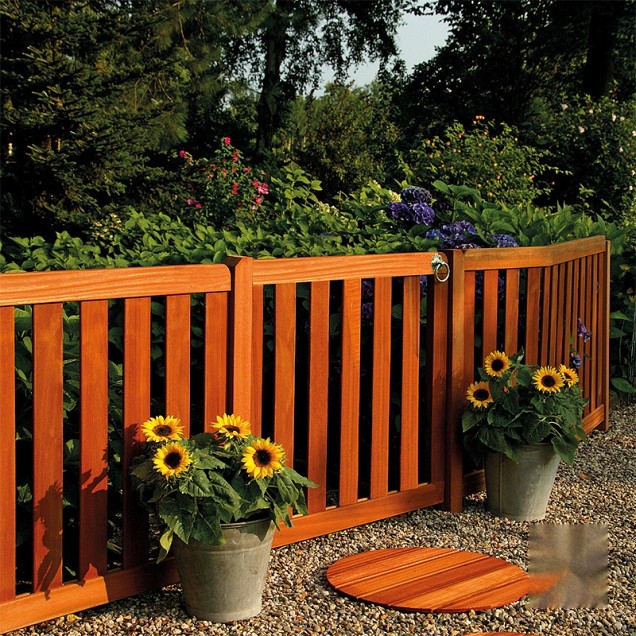 Bangkirai tuinpoort "Luxe" recht 36x1000x900mm RVS