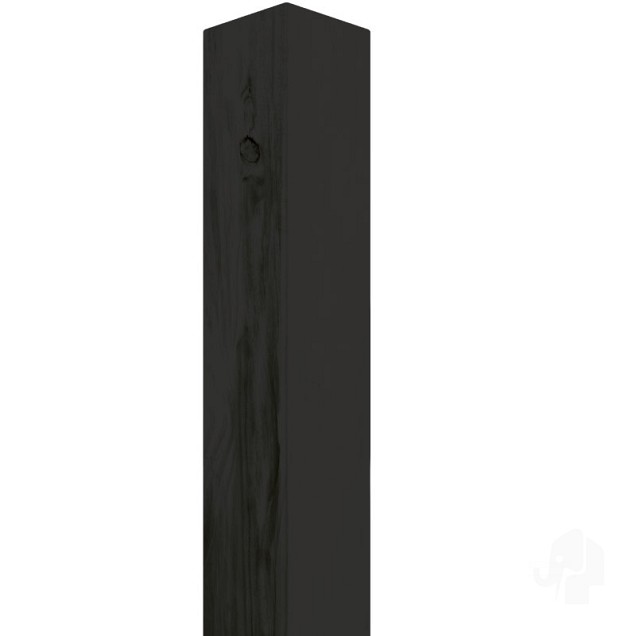 Vuren FSC paal geschaafd zonder punt 68x68x2700  [zwart] bc