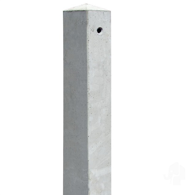 Beton hoekpaal diamantkop 85x85x2800mm (t.b.v. tuinscherm recht) [grijs] >