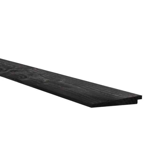 Douglas Zweeds rabat 1 zijde geschaafd. 1 zijde fijnbezaagd 1.1-2.7x19.5x400 cm zwart gedompeld