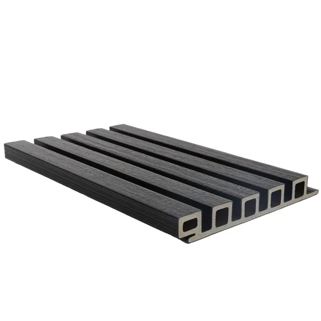 NewTechWood composiet co-extrusie wand bekleding castellation 25 profiel. 2.5x19.6x290 cm zwart