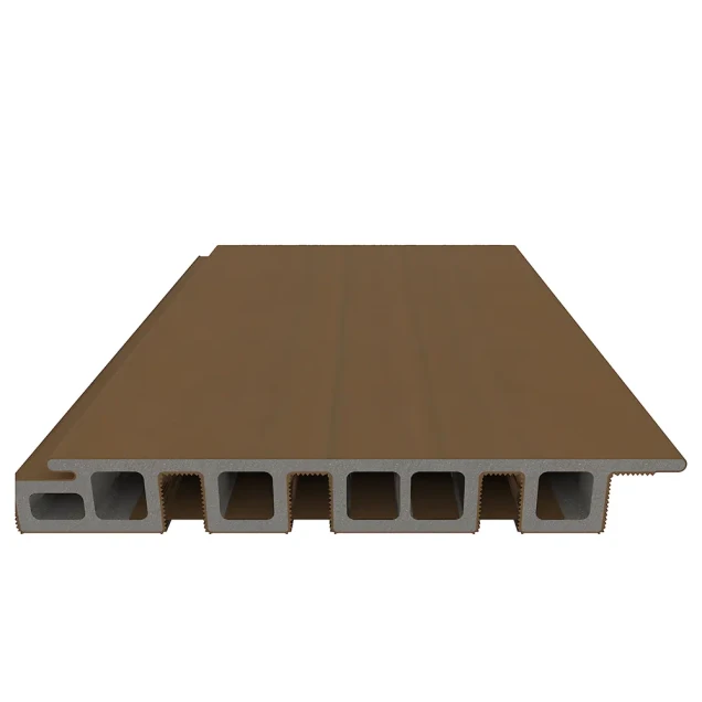NewTechWood composiet co-extrusie wand bekleding castellation 4325 profiel. 2.5x19.6x290 cm Teak