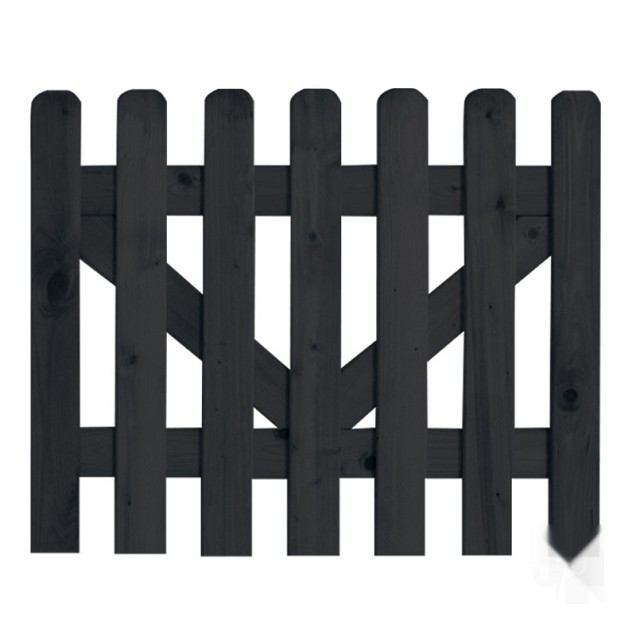 Vuren FSC tuinpoort recht 32x1000x800mm glad [zwart] bc