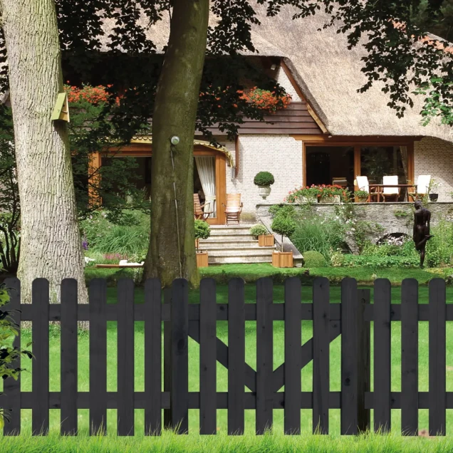 Vuren FSC tuinpoort recht 32x1000x800mm glad [zwart] bc