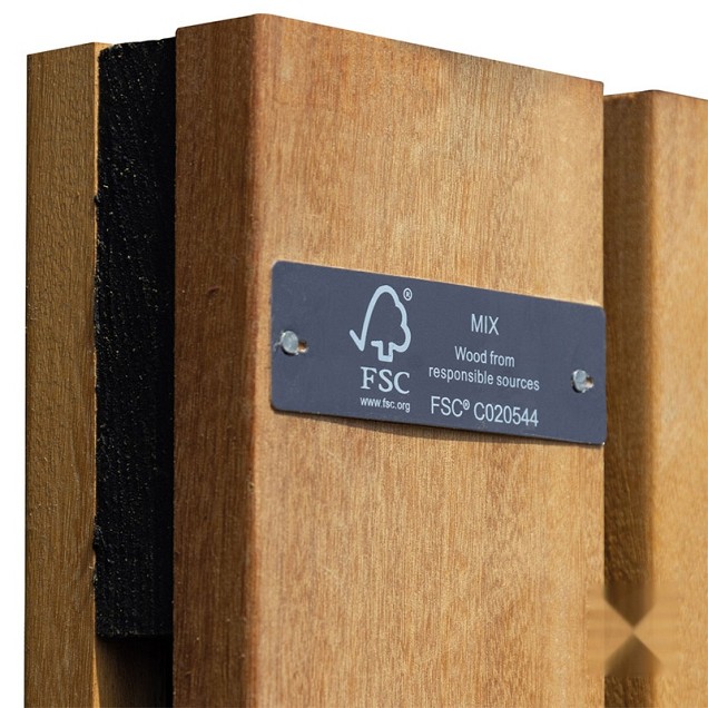 Elephant tuindeur Stripes Black hardhout FSC 45x1000x1800mm vlak geschaafd / RVS geschroefd