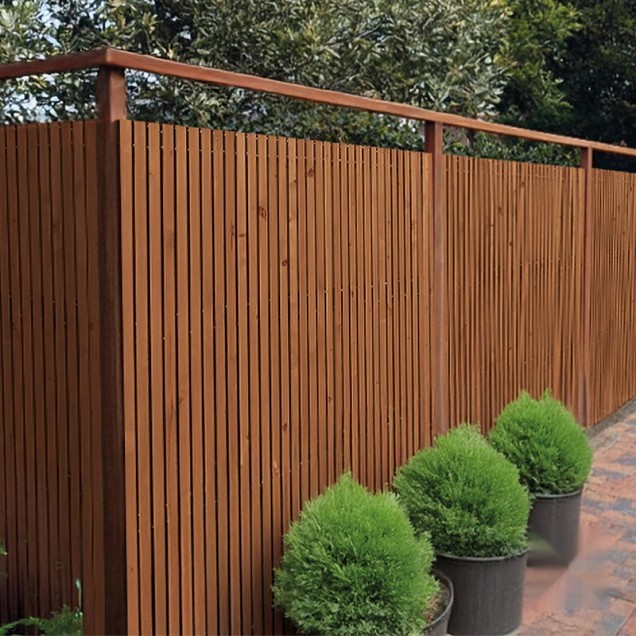 Elephant schutting Stripes Black bruin verduurzaamd vuren 179x179 cm