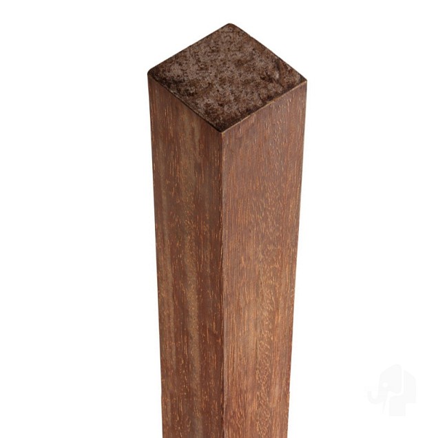 Elephant geschaafde paal Azobé hardhout  8.5x8.5x275 cm