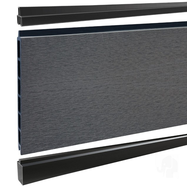Elephant schutting Modular Evo houtcomposiet 180x97 cm Rock grey, antraciet profielen