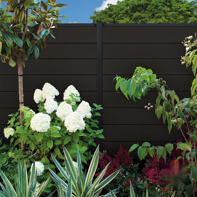 Elephant schutting Modular Evo houtcomposiet 180x180 cm Antraciet, antraciet profielen